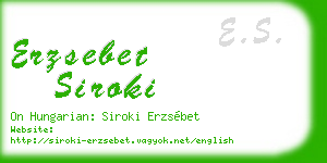 erzsebet siroki business card
